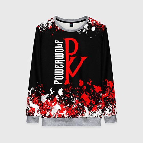 Женский свитшот Powerwolf брызги красок / 3D-Меланж – фото 1
