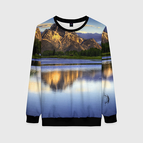 Женский свитшот Горы mountains / 3D-Черный – фото 1