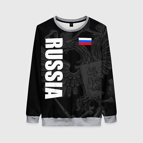 Женский свитшот RUSSIA - BLACK EDITION / 3D-Меланж – фото 1