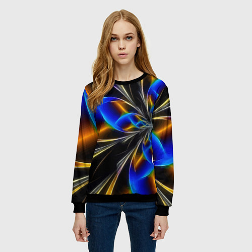 Женский свитшот Neon vanguard pattern Fashion 2023 / 3D-Черный – фото 3