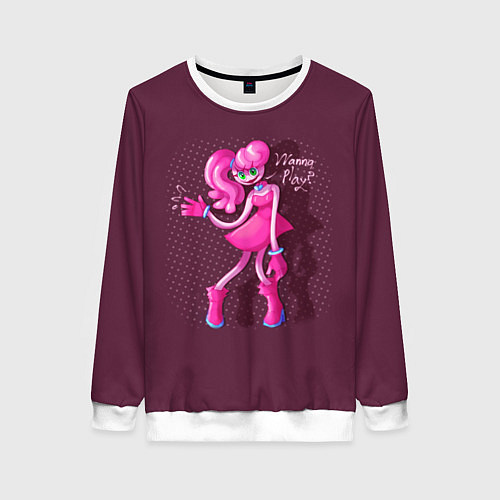 Женский свитшот POPPY PLAYTIME МАМА ДЛИННЫЕ НОГИ MOMMY LONG LEGS / 3D-Белый – фото 1