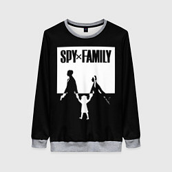 Женский свитшот Spy x Family: Семья шпиона черно-белая