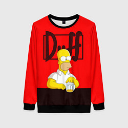 Свитшот женский Homer Duff, цвет: 3D-черный