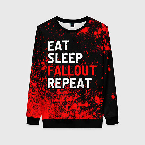 Женский свитшот Eat Sleep Fallout Repeat Краска / 3D-Черный – фото 1