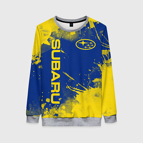 Женский свитшот SUBARU - СУБАРУ БРЫЗКИ КЛАССИЧЕСКИЕ / 3D-Меланж – фото 1