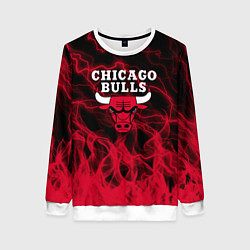 Свитшот женский CHICAGO BULLS ЧИКАГО БУЛЛС МОЛНИИ, цвет: 3D-белый