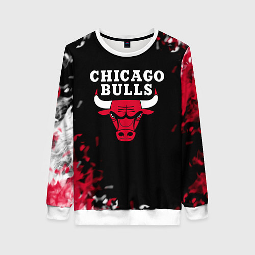 Женский свитшот Чикаго Буллз Chicago Bulls Огонь / 3D-Белый – фото 1