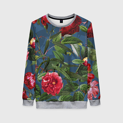 Женский свитшот Цветы Розы В Саду / 3D-Меланж – фото 1