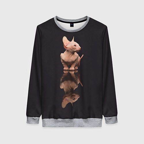 Женский свитшот Милый котенок сфинкса / 3D-Меланж – фото 1