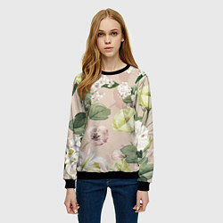 Свитшот женский Цветы Свадебный Букет, цвет: 3D-черный — фото 2