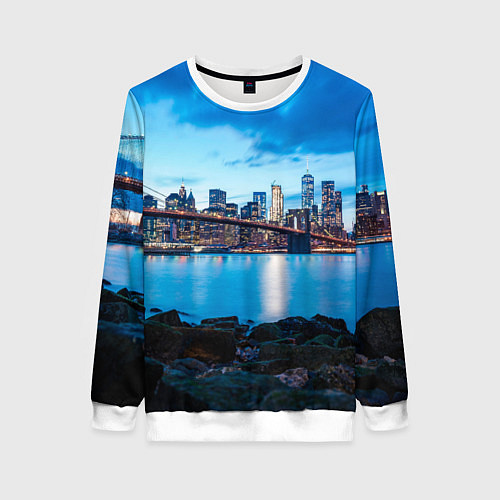 Женский свитшот Закат в мегаполисе / 3D-Белый – фото 1