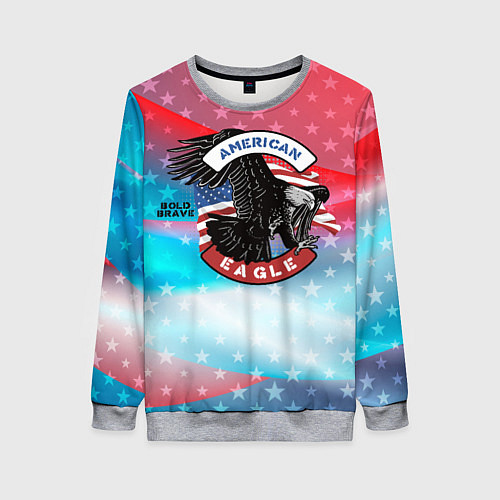 Женский свитшот Американский орел USA / 3D-Меланж – фото 1