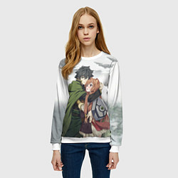 Свитшот женский НАОФУМИ И РАФТАЛИЯ ВОСХОЖДЕНИЕ ГЕРОЯ ЩИТА, цвет: 3D-белый — фото 2