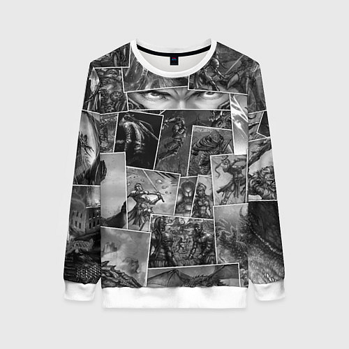 Женский свитшот Тёмные души комикс / 3D-Белый – фото 1