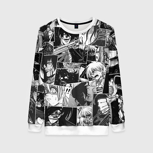 Женский свитшот Хэллсинг паттерн Hellsing / 3D-Белый – фото 1