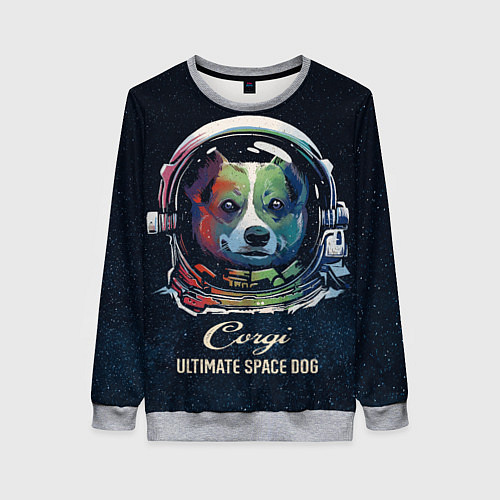 Женский свитшот Корги Космонавт Corgi Space Dog / 3D-Меланж – фото 1