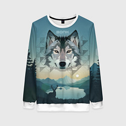 Женский свитшот Серый волк - голова