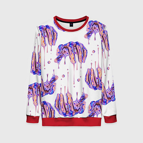 Женский свитшот Liquid hands / 3D-Красный – фото 1
