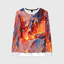 Свитшот женский Lava & flame, цвет: 3D-белый