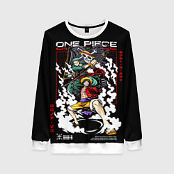 Свитшот женский МУГИВАРА ЛУФФИ И ЗОРО Ван Пис, цвет: 3D-белый