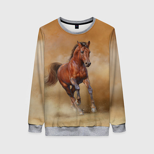 Женский свитшот BAY HORSE гнедой конь / 3D-Меланж – фото 1