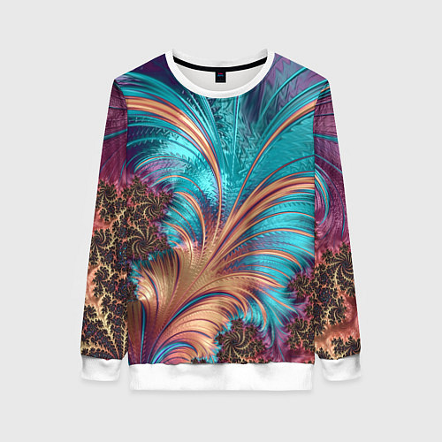 Женский свитшот Floral composition Цветочная композиция / 3D-Белый – фото 1