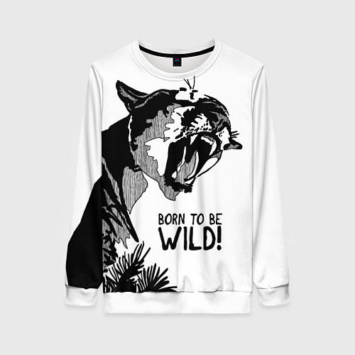 Женский свитшот Born to be wild! Cougar / 3D-Белый – фото 1