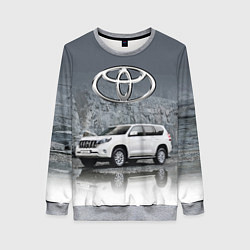 Свитшот женский Toyota Land Cruiser на фоне скалы, цвет: 3D-меланж