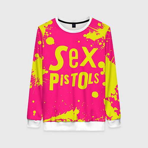 Женский свитшот Sex Pistols Yellow Logo / 3D-Белый – фото 1