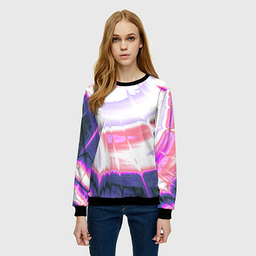 Женский свитшот Тай-дай Абстракция Tie-Dye / 3D-Черный – фото 3