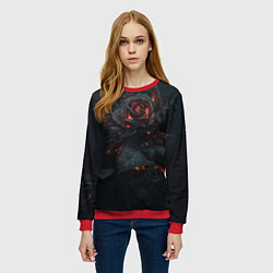 Свитшот женский Тлеющий розы, цвет: 3D-красный — фото 2