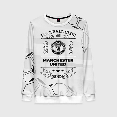 Женский свитшот Manchester United Football Club Number 1 Legendary / 3D-Белый – фото 1