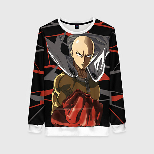 Женский свитшот Сайтама-человек удара / 3D-Белый – фото 1