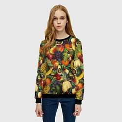Свитшот женский Вкусные Летние Фрукты, цвет: 3D-черный — фото 2