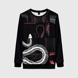 Женский свитшот Скелет змеи Snake skeleton