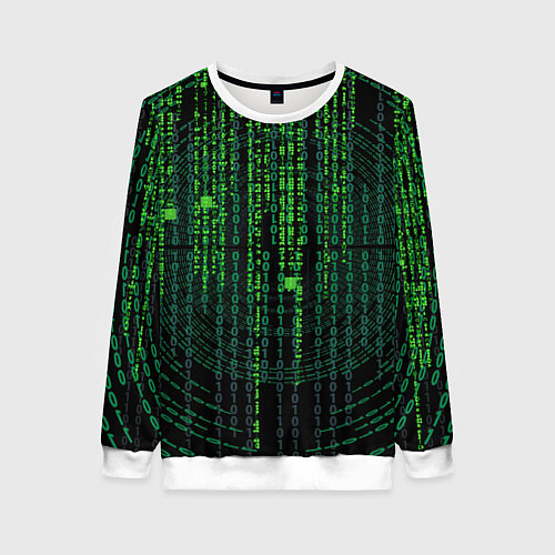 Женский свитшот Бинарная матрица / 3D-Белый – фото 1