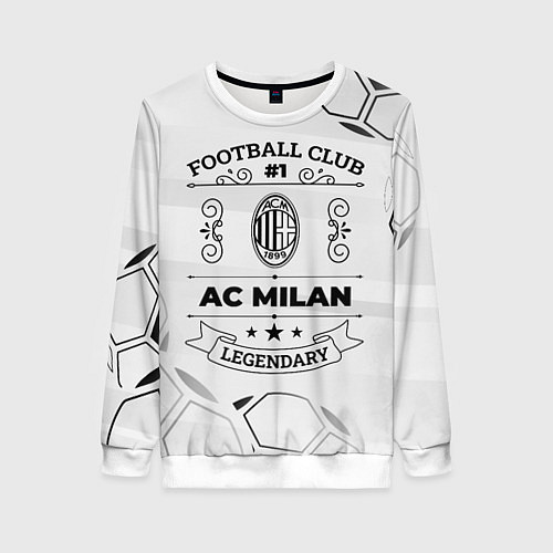 Женский свитшот AC Milan Football Club Number 1 Legendary / 3D-Белый – фото 1