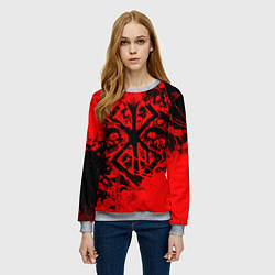 Свитшот женский КЛЕЙМО ЖЕРВЫ И ЧЕРЕПА БЕРСЕРК, цвет: 3D-меланж — фото 2