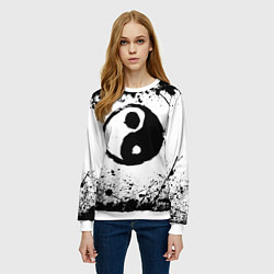 Свитшот женский Инь Янь Гранж, цвет: 3D-белый — фото 2
