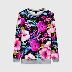 Женский свитшот Floral pattern Summer night Fashion trend