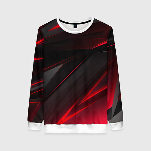 Женский свитшот Красно-черный фон / 3D-Белый – фото 1