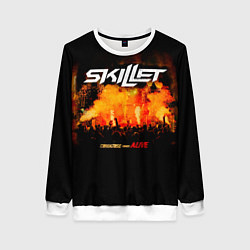 Свитшот женский Comatose Comes Alive - Skillet, цвет: 3D-белый