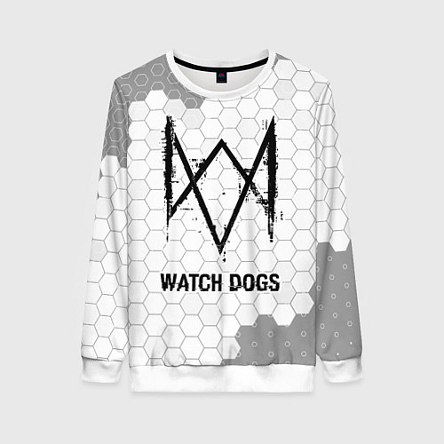 Женский свитшот Watch Dogs Glitch на темном фоне FS / 3D-Белый – фото 1