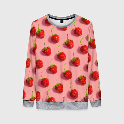 Женский свитшот Strawberry Pattern / 3D-Меланж – фото 1