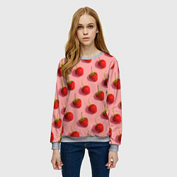 Свитшот женский Strawberry Pattern, цвет: 3D-меланж — фото 2