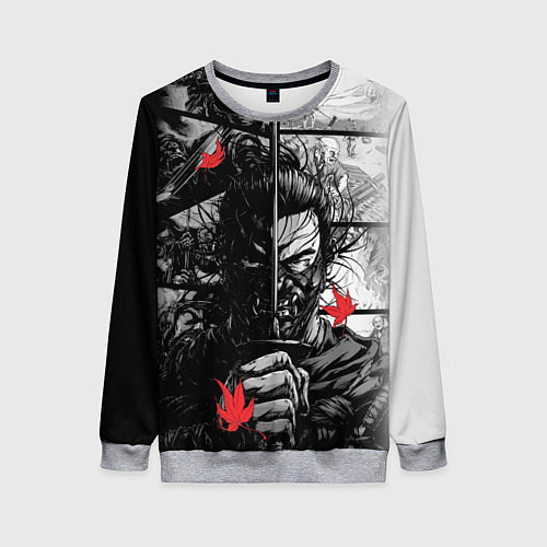 Женский свитшот Ghost of Tsushima Призрак Цусимы Дзин Сакай / 3D-Меланж – фото 1