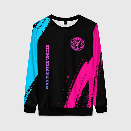 Женский свитшот Manchester United Neon Gradient / 3D-Черный – фото 1