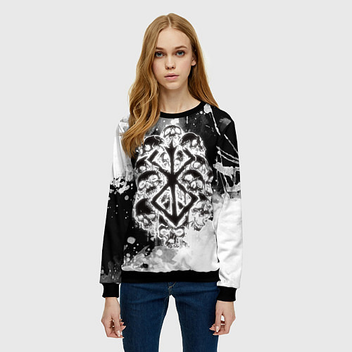 Женский свитшот КЛЕЙМО ЖЕРТВЫ - БЕРСЕРКBERSERK / 3D-Черный – фото 3