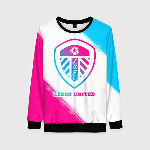 Женский свитшот Leeds United Neon Gradient / 3D-Черный – фото 1