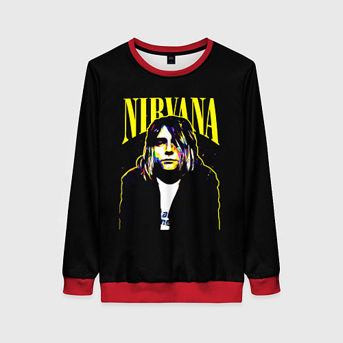 Женский свитшот Рок - группа Nirvana / 3D-Красный – фото 1